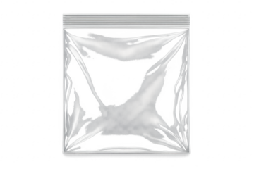 Empty plastic zipper bag with transparent background