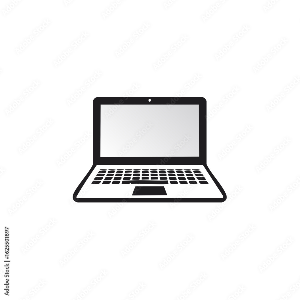 Poster modern laptop computer with blank screen for digital content creation and technology concepts