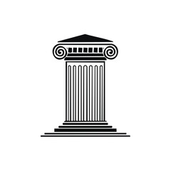 Ionic Capital Column Icon Minimalist Vector Illustration Ancient Architecture Symbol