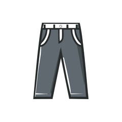 Stylish gray casual trousers with pockets in a simple flat design illustration