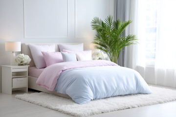 Fototapeta premium Modern bedroom in white tones