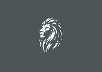 Naklejka premium Lion silhouette logo representing courage, majesty, and bold simplicity.