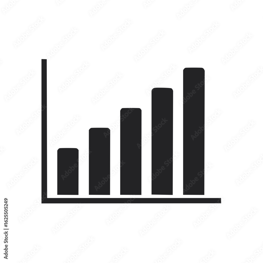 Poster simple bar graph icon illustrating business growth statistics financial data analytics progress repo