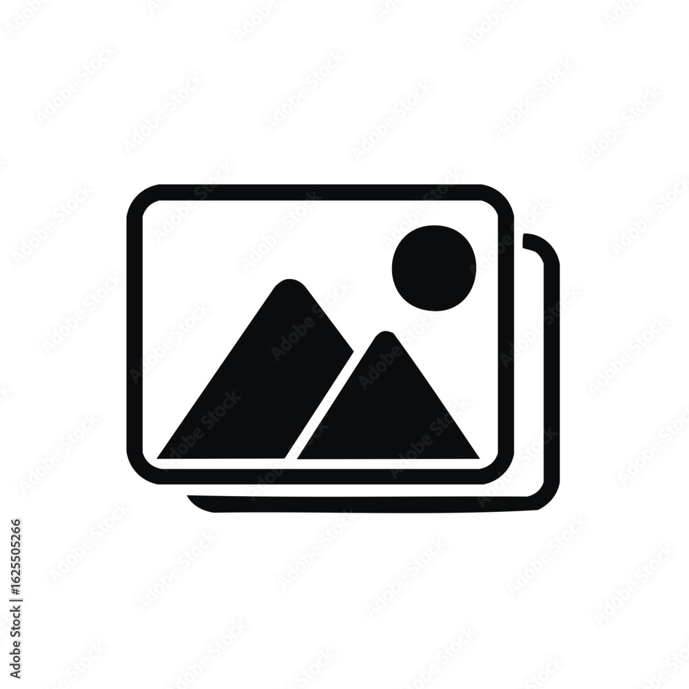 Poster digital photo gallery icon black silhouette symbol for website and mobile app interface