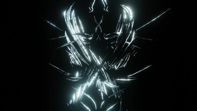 seamless 3D digital art background: shadow totem [dark shimmer]