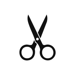Open Scissors in a Minimalistic Graphic Style Cutting and Snipping Tool for Crafting and Design Purposes with Sharp Blades