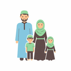 Muslim Family Icon &ndash; Flat Eid Celebration