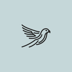 Falcon logo in smooth and minimalist line art style.