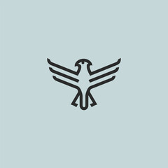 Falcon logo in smooth and minimalist line art style.