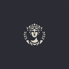 Athena logo in strong and elegant silhouette style.