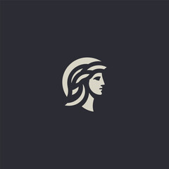 Athena logo in strong and elegant silhouette style.