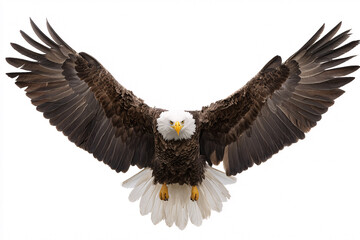 Obraz premium Majestic Bald Eagle Soaring Above the Wild Landscape - Nature Photography - Wildlife Environment