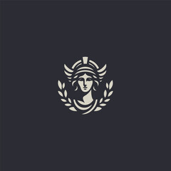 Athena logo in strong and elegant silhouette style.