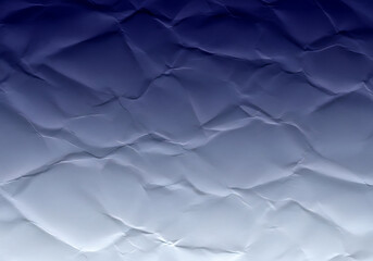 Crumpled paper texture with a blue to white gradient background