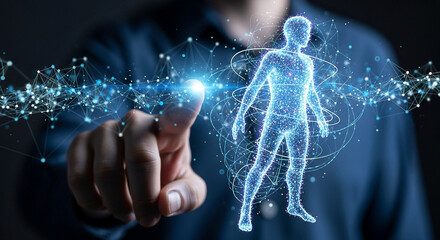 Human body digital technology healthcare innovation ai artificial intelligence concept design