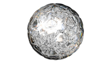 Realistic Sphere 3D Glass Render: Transparent Glass Effect with Frosted Texture