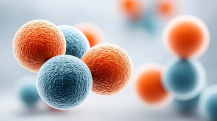 Abstract 3D Render of Cells, Virus, or Molecule with Science and Medical Applications