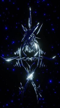 high quality vertical 3D digital art render: shadow totem [tiger soul]