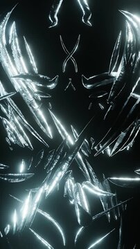 high quality vertical 3D digital art render: shadow totem [dark shimmer]