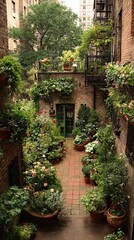 Fototapeta premium Urban garden courtyard design