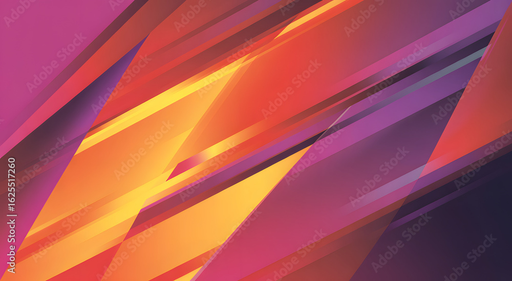 Fototapete abstract geometric prism composition: a vibrant digital abstract composition showcases intersecting 
