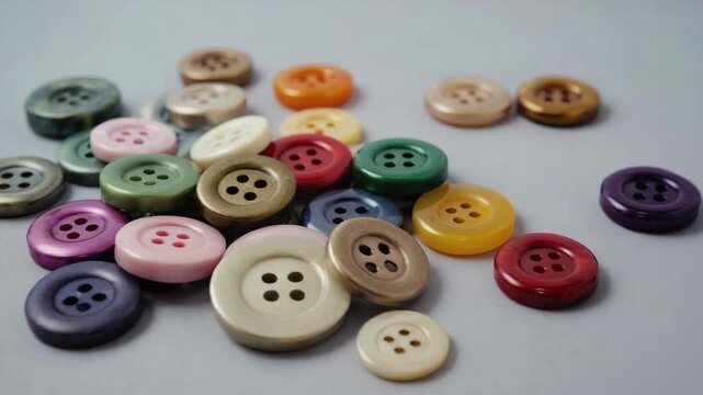 Colorful Plastic Buttons for Sewing &mdash; Macro Close-Up