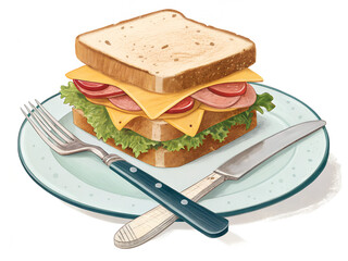 sandwich on a plate