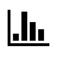 Chart histogram solid icon vector illustration