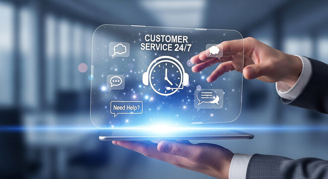 Customer service support online help desk assistance virtual assistant ai technology concept solution