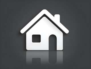 White Vector House Silhouette – Clean, Upscaled Icon for Real Estate, Apps & Web Navigation