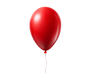 Shiny red balloon floating isolated on a transparent background.png