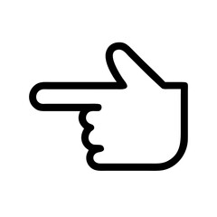 Obraz premium Hand point left solid icon vector illustration