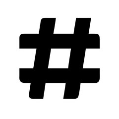 Obraz premium Hashtag solid icon vector illustration