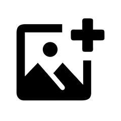 Fototapeta premium Image add solid icon vector illustration