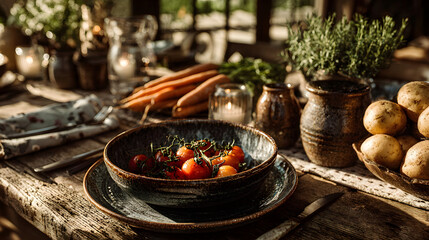 Rustic Farm-to-Table Setting