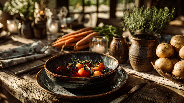 Rustic Farm-to-Table Setting