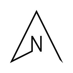 Architectural north arrow and compass outline vector