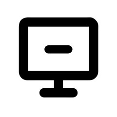 Monitor minus solid icon vector illustration
