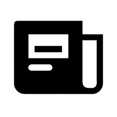 Obraz premium Newspaper upload solid icon vector illustration