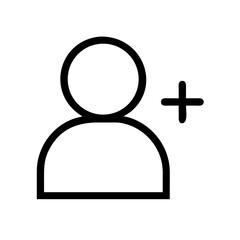 Obraz premium User plus outline icon vector illustration