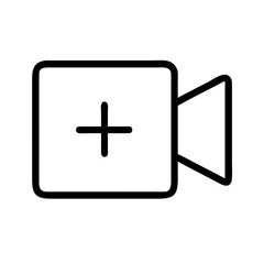Obraz premium Video plus outline icon vector illustration