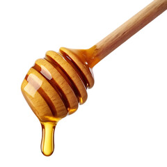 Golden honey dripping dipper isolated on a transparent background.png