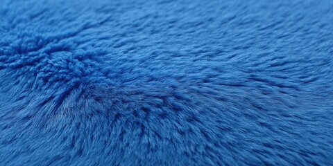 Close-up of a blue fur texture with a detailed circular pattern, highlighting softness and vibrant color.