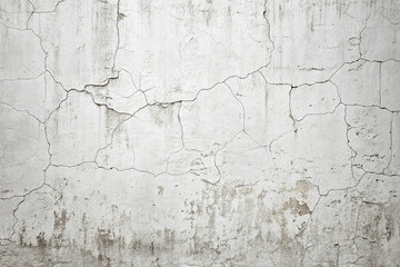 Obraz premium Cracked White Plaster Wall Texture Background cracked wall