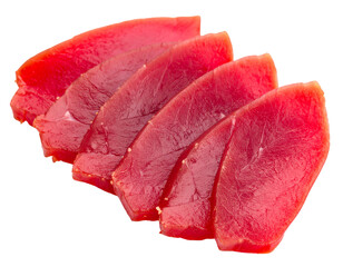 Sliced Duck Breast Cross-Sections Showing Red Meat Texture, Angled Close-Up, Isolated PNG