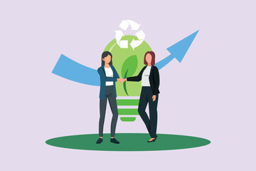 Obraz premium Sustainability Business Concept. Colored flat vector illustration isolated