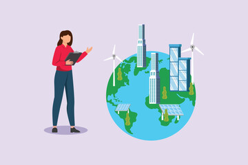 Sustainability Business Concept. Colored flat vector illustration isolated