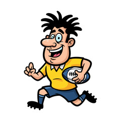 Obraz premium Animated Player Running with Ball