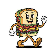 Cheerful Food Character Walking