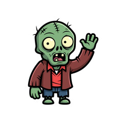 Obraz premium Friendly Green Animated Figure Waving